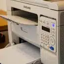 printer, desk, office