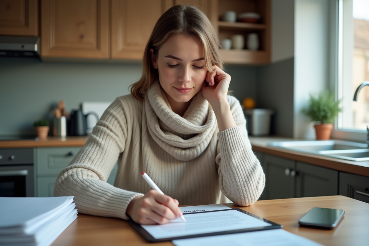 Femme utilisant une tablette pour annoter un document