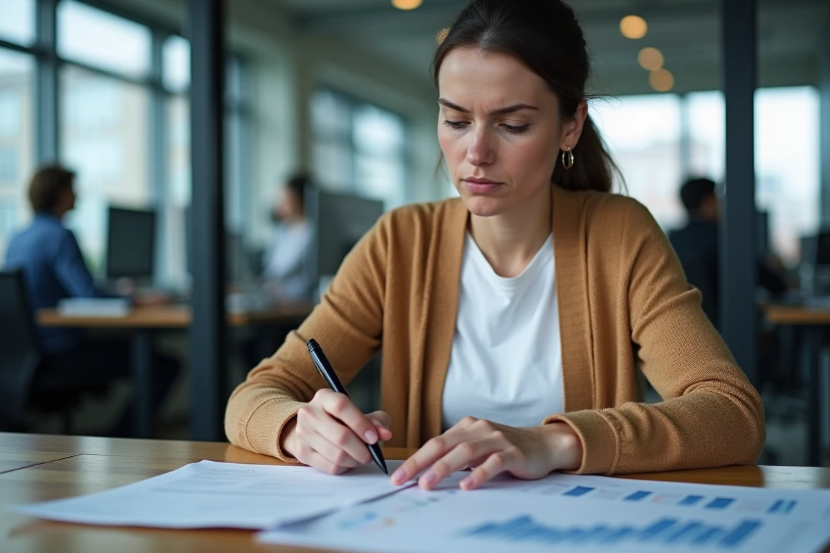 Femme analysant des logs et graphique serveur