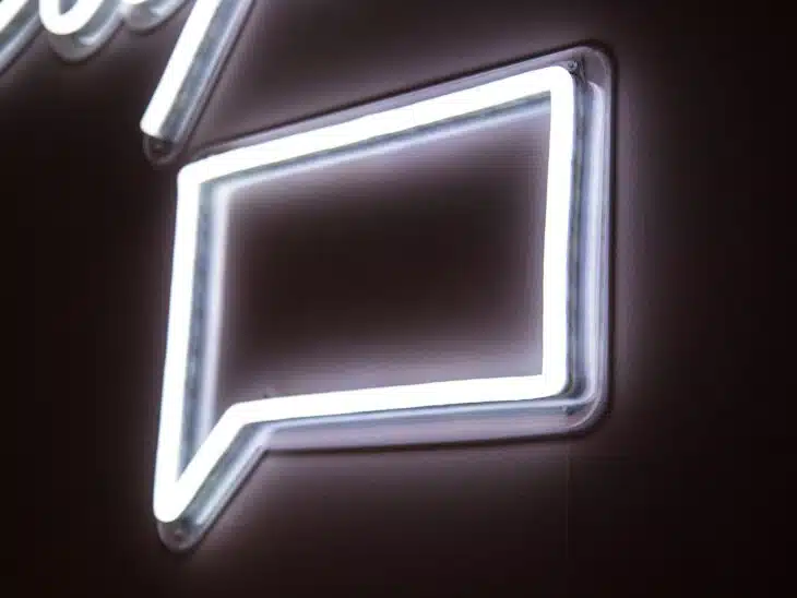 white neon light signage on wall