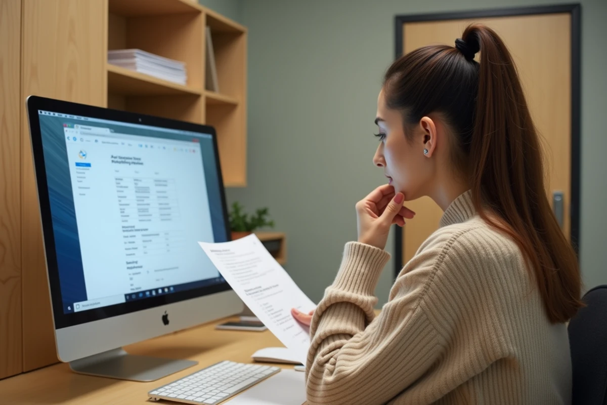 Jeune femme RH examinant une checklist dans une salle privée